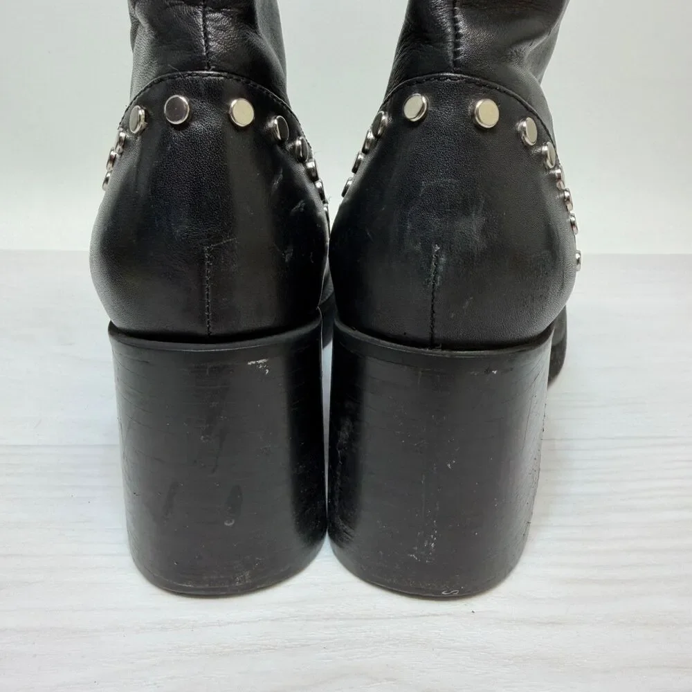 ARIZONA JEAN CO Studded Platform Chunky Combat Boots Women's‎ Size 8.5M Black